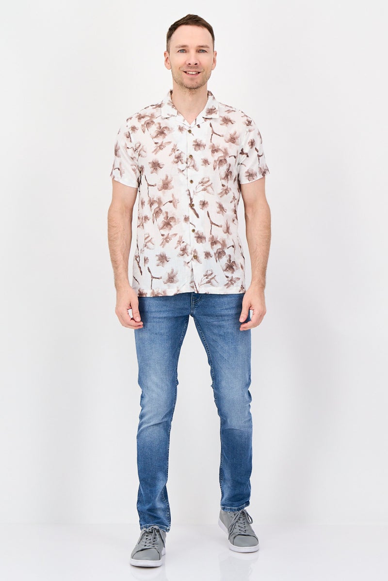 Threadbare Men Regular Fit Floral Print Short Sleeve Casual Shirt, Multicolor - Image 3